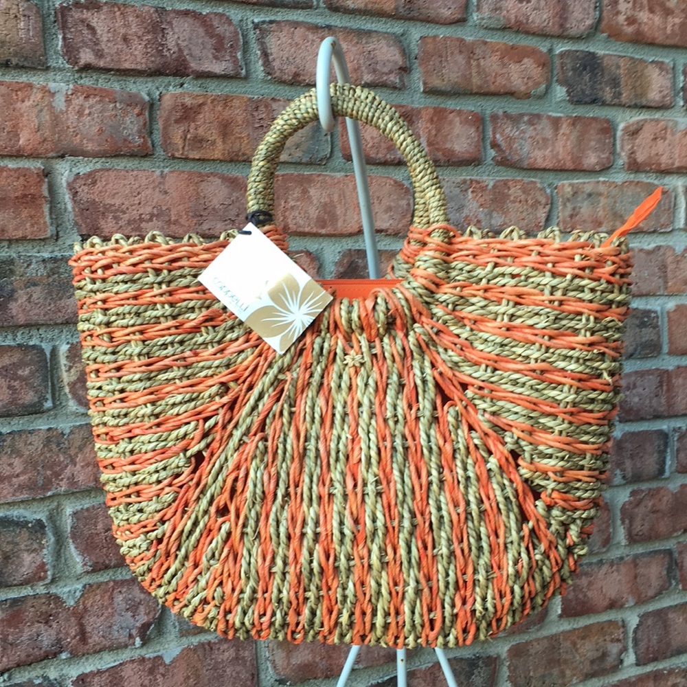 NWT Capelli Straworld Purse Tote Beach Bag Lined